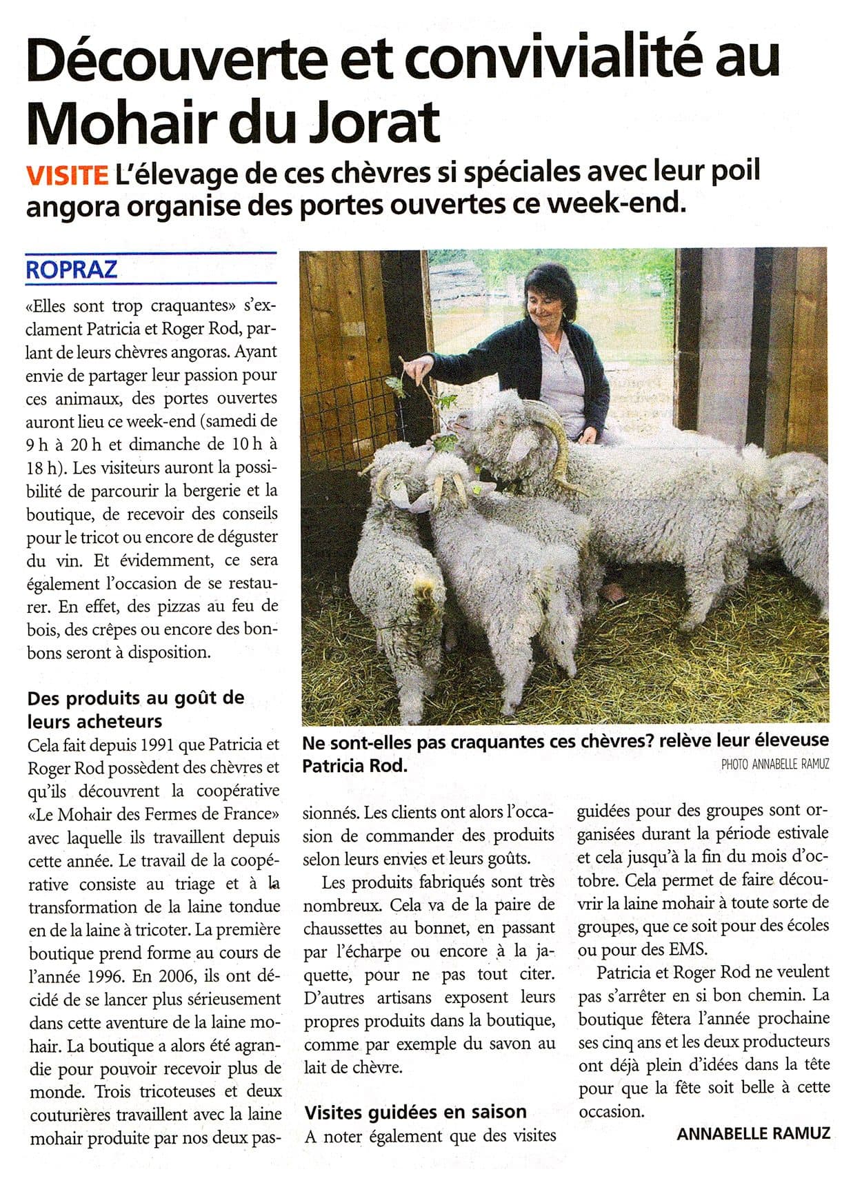 Article de presse — La Broye, 2010