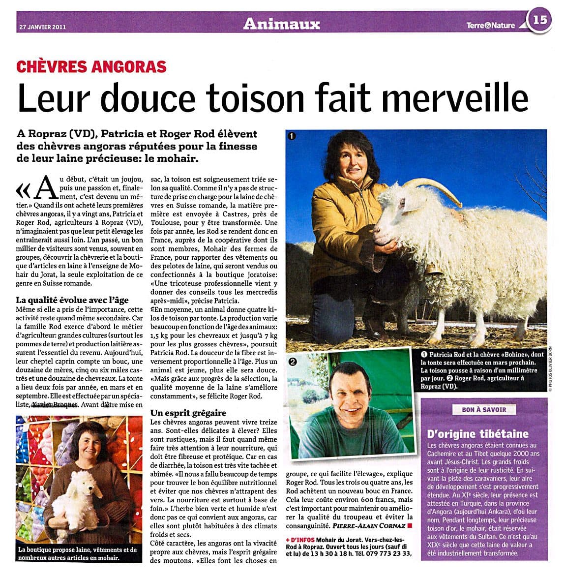 Article de presse — Terre & Nature, 2011